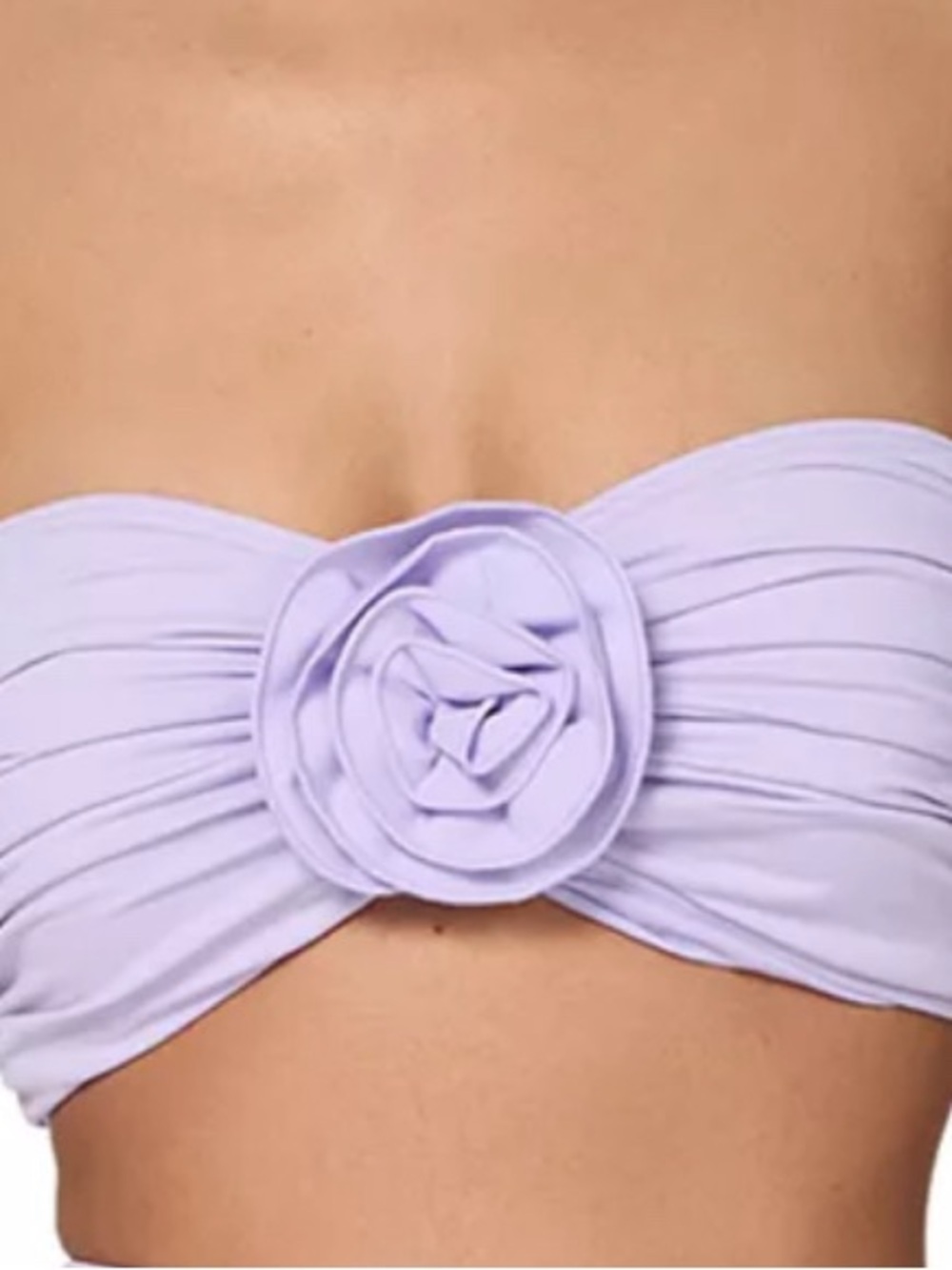 kate spade Lilac Strapless Bandeau with Rosette Accent